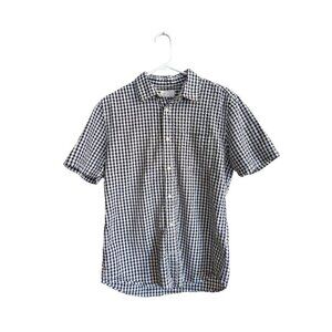 Gap Button-Down Navy/White Gingham Dress Shirt Men's Medium